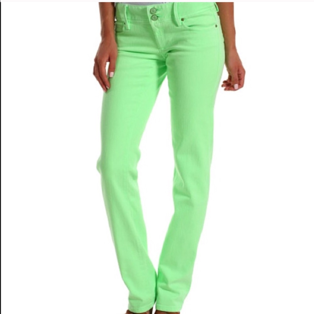 Lilly Pulitzer Lime Green Worth Straight Leg Jeans